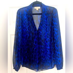 MICHAEL Michael Kors sheer animal print blouse